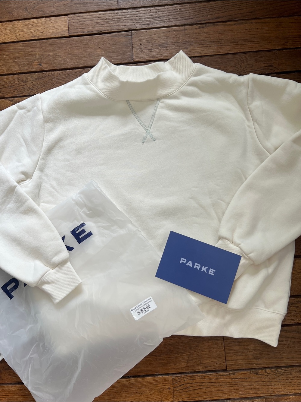 Parke Ivory Bridal Classic Mockeck Fleece Size S/M Like New In Bag